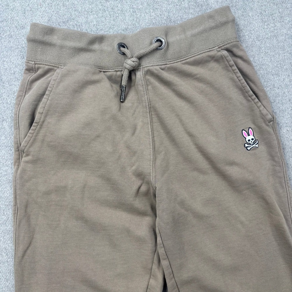 Psycho‎ Bunny Kids Joggers Sweatpants Tan Logo Drawstring Elastic Size S (7 8)